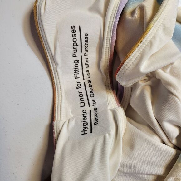 Gianni Bini x DANNIJO Paloma Ombre Tie Strap One Piece Swimsuit Rainbow Stripe - Picture 12 of 15